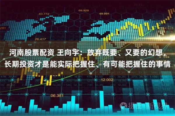 河南股票配资 王向宇：放弃既要、又要的幻想，长期投资才是能实际把握住、有可能把握住的事情